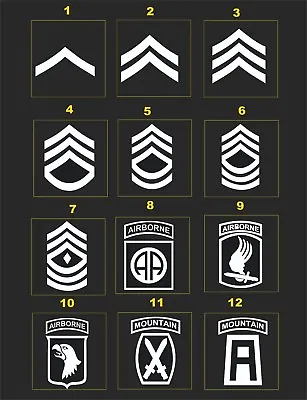 Army Military Reflective #4 Motorcycle Helmet Decal..2  For 1 .. Size & Color • $11.99