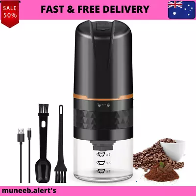 Electric Coffee Grinder Rechargeable Ceramic Burr Coffee Grinder With Adjustabl • $39.50