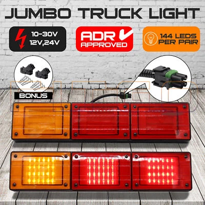 $112 • Buy 2x 72LED JUMBO Tail Light Stop Indicator Lamp 12V/24V For Trailer Truck Caravan 