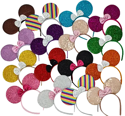 Minnie Mouse Ears Hairband Fancy Dress Party Hen Night 14 Glitter Colours • £3.69