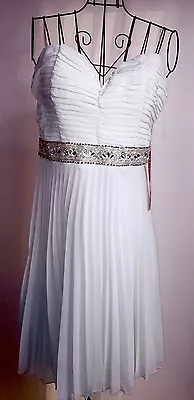 $9.75 • Buy New Strapless Empire Rhinestone Sequin Chiffon Accordion Pleats Pageant Dress S