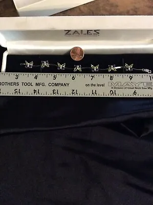 $400 • Buy Zales Diamond Store Butterfly Pendant 10 K White Gold Bracelet New In Box