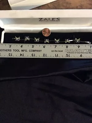 Zales Diamond Store Butterfly Pendant 10 K White Gold Bracelet New In Box • $400