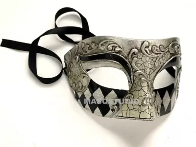 Men Masquerade Eye Mask Harlequin Jester Cosplay Costume Halloween Party • $14.54