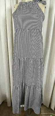 Maggy London Gingham Print Maxi Dress Size Large Black White NEW WITHOUT  TAGS • $24.99