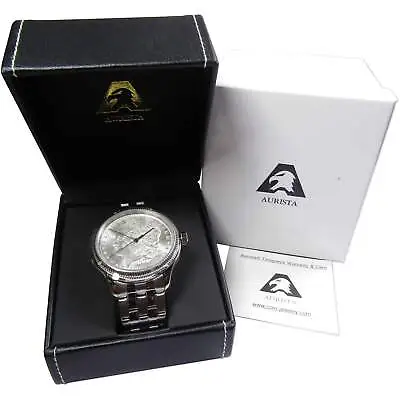 Aurista Morgan Dollar Wristwatch Timepiece Swiss Quartz Movement Stainless Steel • $149.99