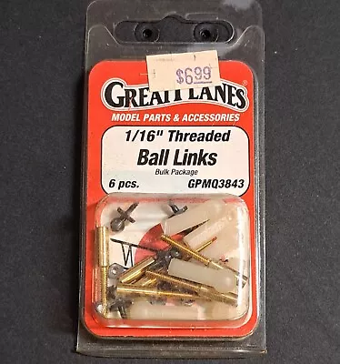 Original Great Planes RC Plane Part #3843 * 1/16  Threaded Ball Link Bulk NOS • $29.95