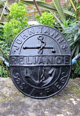 £0.99 • Buy John Tann’s Reliance Safe Lock Plaque Cast Iron Old Newgate Street London 1900's