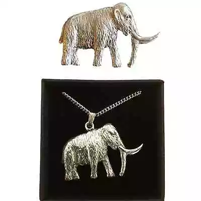 Woolly Mammoth Pendant And Badge In Gift Box Handcrafted In Lead Free Pewter • $18.93