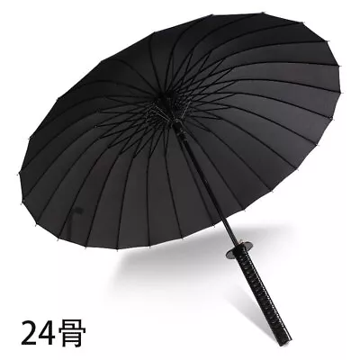 Folding Windproof Sun Japanese Sword Rainny Umbrella Ninja Style Katana Black • $34.99