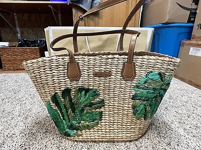 Michael Kors Straw Palm  Leaves Large Purse Handbag/Beach Bag NWT W/ Storage Bag • $350