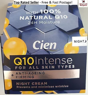 Cien Q10 Intense Anti Ageing Night Cream Hyaluronic Acid Vitamin E 50ml Firming • £7.49