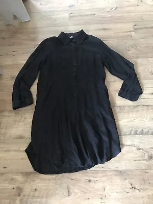 £10 • Buy Black Linen Dress /coat Size L