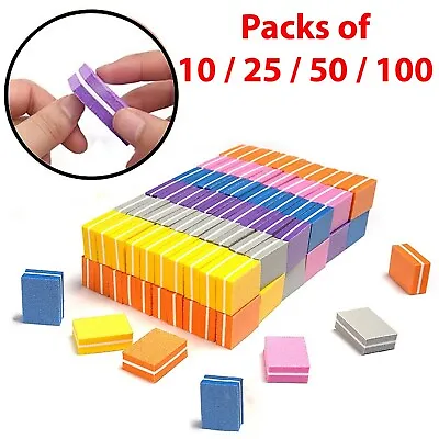 Nail File Mini Nail Buffer | 100/180 Grit Nail Buffer Blocks Buffing Block • £2.99