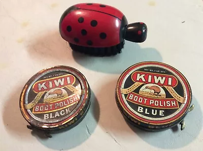 Vintage Lady Bug Shoe Brush And KIWI .39 Boot Polish • $20