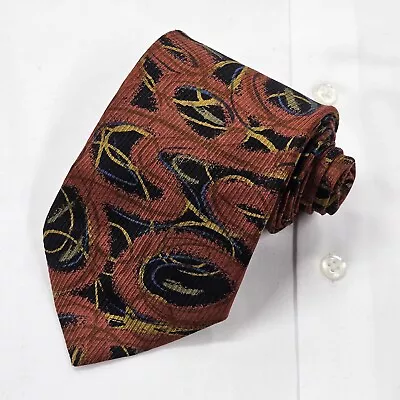 Ermenegildo ZEGNA Necktie ITALY Men's Multicolor Geometric Pattern Silk Tie • $19.99