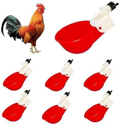 6x Chicken Automatic Watering Cups Drinker Waterer Poultry Feeder For Duck Quail • $8