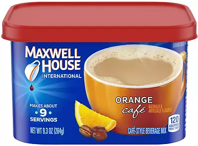 Maxwell House International Orange Cafe Instant Coffee 9.3 Oz Canisters Pack Of • $37.03