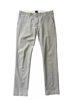 J.CREW 484 Slim-fit Pants In Stretch Chambray Mens 34x34 Gray Straight Leg G8135 • $28.88