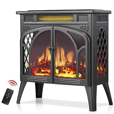 Electric Fireplace Freestanding23.5'' Grey3D Flame Effect With Remotefrom TX • $159.99
