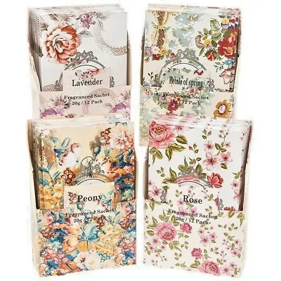 2 Large Scented Clothes Sachets Drawer Hanging Fragrance 20g Rose Lavender Peony • £4.99