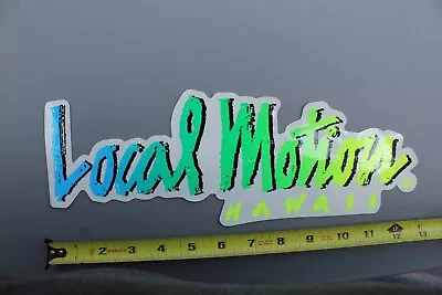 LOCAL MOTION Hawaii Surf Clear Neon Green Blue 80's LM1 Vintage Surfing STICKER • $32