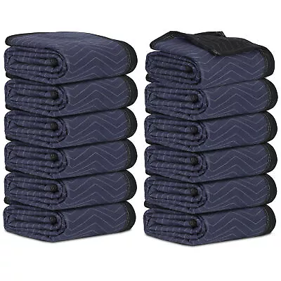 Moving Blankets (12 Pack) 72x80  35lbs Econo Professional Quilted Pads Black • $42.59