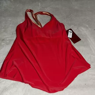 Women’s Magicsuit Solid Red Taylor Swimwear Tankini Top Size 12 • $59.99