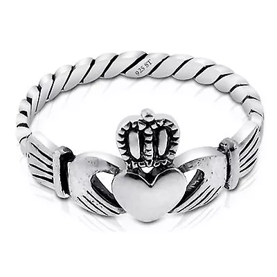 Sterling Silver Irish Claddagh Ring Friendship And Love  Made In USA  • $19.99