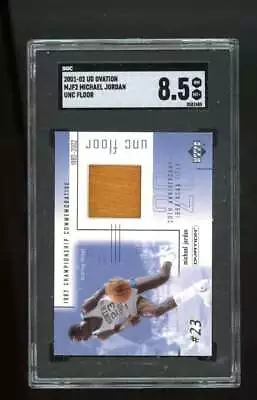 2001-02 UD Ovation Michael Jordan UNC Game Used Floor Relic SGC 8.5 ES4622 • $80.99