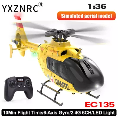 YXZNRC EC135 6CH Gyro 2.4G Flybarless Optical Flow Altitude Hold RC Helicopter • $181.49