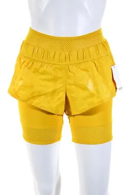 Adidas By Stella McCartney Womens Lightweight Run Woven Shorts Yellow Size XL • $29.99