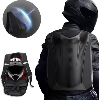 Motorcycle Backpack Waterproof Bag Men - Hard Shell Backpack Carbon Fiber Helmet • $73.27