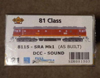 SDS MODELS SRA 81 CLASS LOCO HO SCALE #8115 MK1 DCC SOUND Suit AUSCISON IDR • $465