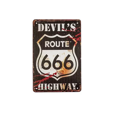 Route 666 Devil's Highway Novelty Metal Street Sign Man Cave Garage Wall Decor • $12.27