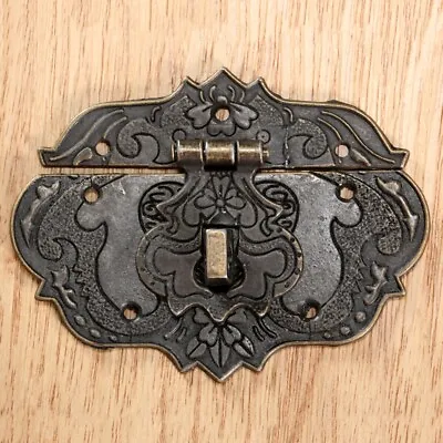 3 Size Embossing Antique Brass Decorative Jewellery Box Latch Hasp Trinket Clasp • $8.57
