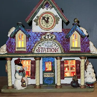 Kurt S Alder Snowtown North Pole Station~ Lights Up~ *READ Christmas Village • $52.99