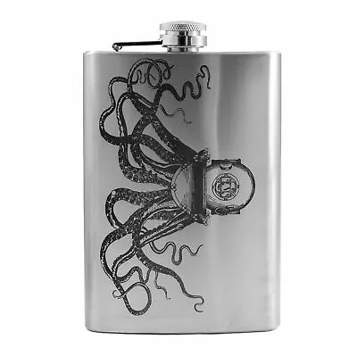 8oz Steampunk Octopus Stainless Steel Flask • $14.99