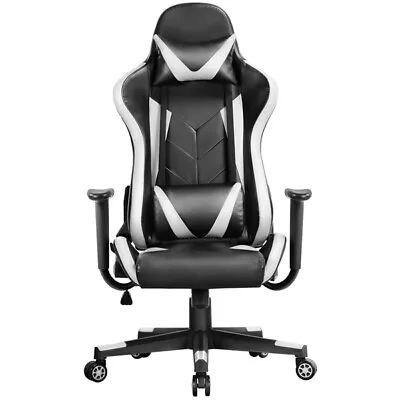 PU Leather Gaming Chair High-back Racing Style Computer Chair With Headrest  • £42.99