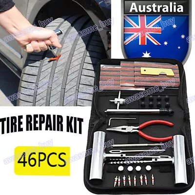 46pcs Tyre Repair Kit Tire Puncture Emergency Tool Motorcycle Bike Car Tubeless • $24.95