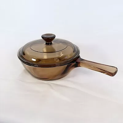 Pyrex Corning Ware Visions Amber Cookware .5 L Liter Saucepan Pot With Lid • $35