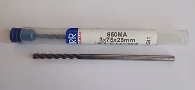 3mm GARR Solid Carbide End Mill - 4 Flute Cutter - TiALN Coated - 3 X 75 X 25mm • £13.49