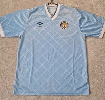 Original Umbro Manchester City 1987/1988/1989 Home Football Shirt Men's Medium • £199.99