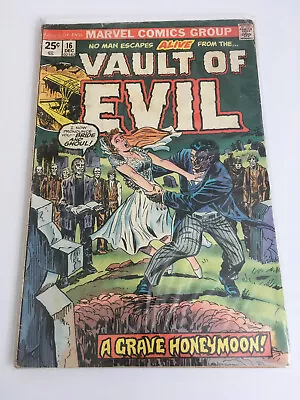 Vault Of Evil Marvel Grave HoneyMoon 16 December Comic Book 1973 Bronze Age • $6