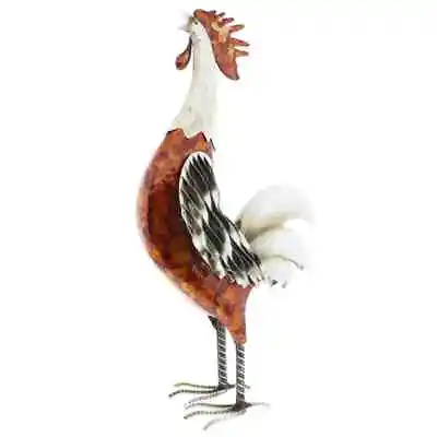 Cockerel Figurine Metal Hen Garden Ornament Sculpture Art - Handmade Metal Bird • £19.99