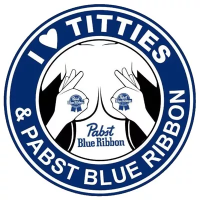 PBR Pabst Blue Ribbon Brew Sticker Vinyl Decal Classic Retro I Love Titties • $6