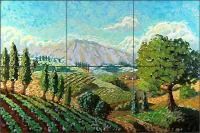 Vineyard Tile Backsplash Ceramic Mural Altman Mountain Art Landscape RWA008 • $125