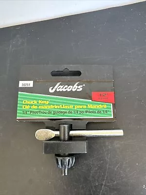 NEW! Jacobs® #30251 1/2-inch Chuck Key 1/4” Pilot Model K32     AJ16 • $9.95