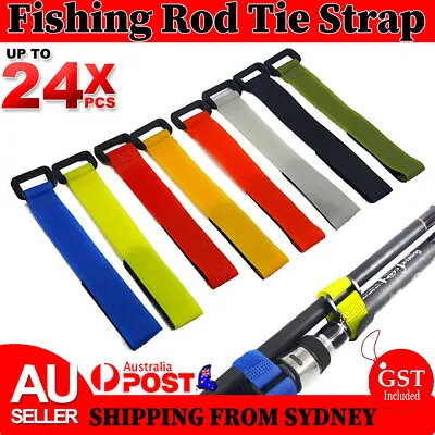 $9.53 • Buy Fishing Rod Tie Strap Tackle Wrap Band Pole Holder Fastener Fish Accessory