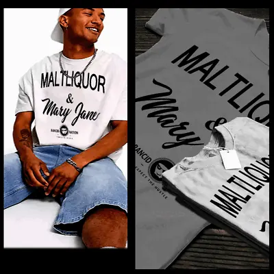 Gangster T-shirt Maltliquor Weed Urban Hip Hop Hustle Mafia Mob Thug White Tee  • $19.99